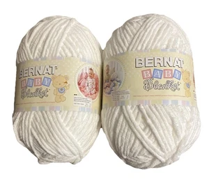 Bernat Baby Blanket White Yarn Lot of 2 Soft Super Bulky #6 10.5 Oz - Picture 1 of 4
