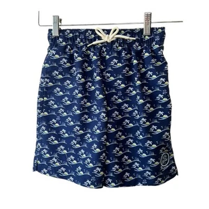 Life is Good Navy Blue Island Boy & Dog Sunset Print Swim Trunks Lined Sz 6 NEW - Picture 1 of 8