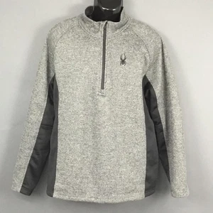 Spyder Sweater Mens 2XL Gray Fleece Half Zip Pullover Outdoor Ski Logo Athletic - Picture 1 of 10