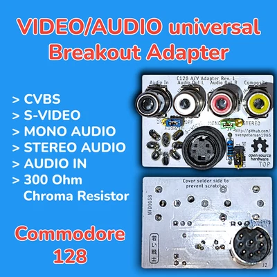 Commodore 128 universal Breakout Adapter S-Video, CVBS Stereo Cinch RCA mini DIN - Bild 1 von 4