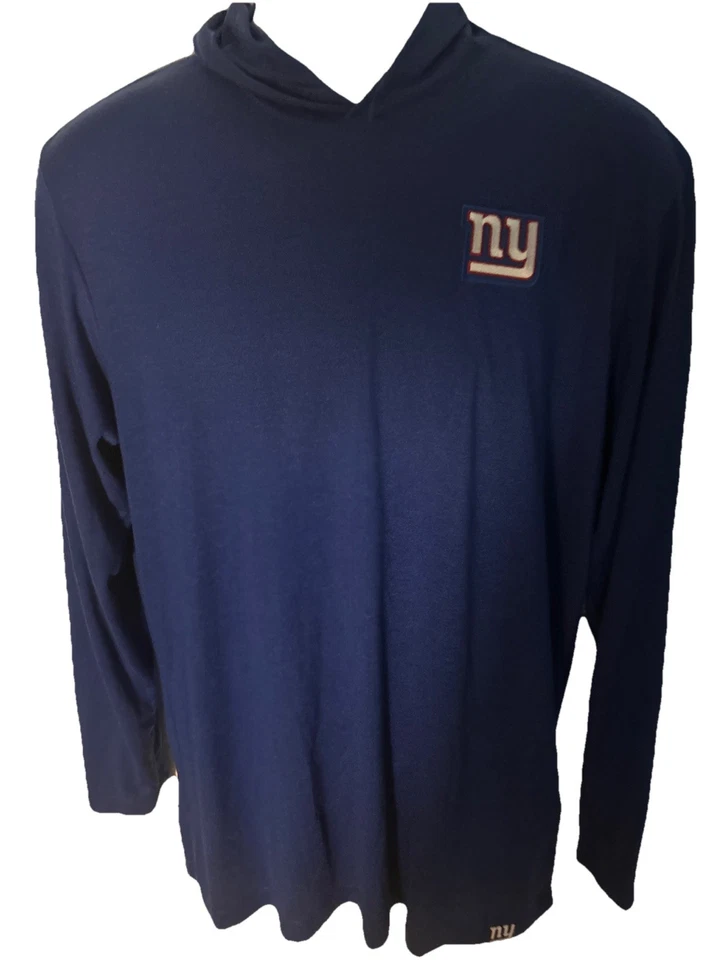 New York Giants NFL Nike Men's Rush Blue Hooded Long Sleeve Shirt Medium -