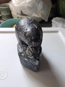 Beaver Sculpture A Wolf Original Vintage Soapstone Hand Carved Canada - Picture 1 of 5