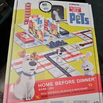 The Secret Life Of Pets Home Before Dinner Board Game with Max Dog Figure  - Image 1 of 2