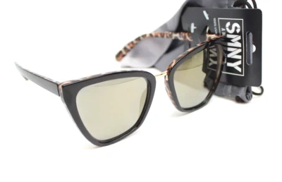 Óculos de sol SMNY by Steve Madden olho de gato leopardo preto com estojo 52185SMN104 100% UV - Imagem 1 de 4