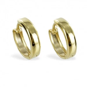 Paar ECHT 333 Gold Creolen Klappcreolen 12 x 3,0 mm Ohrringe Damen Herren Kinder - Bild 1 von 2