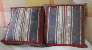Sahco Pair of Designer Damask Cushion Covers 43cm/ 17 ins Square - Picture 1 of 3