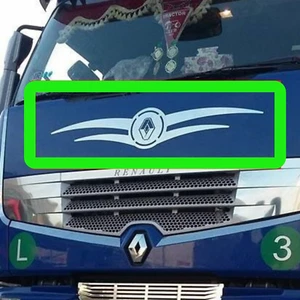 Renault Premium Super Poli 1Stk Edelstahl Doppelflügel Kühlergrill Logo - Bild 1 von 3