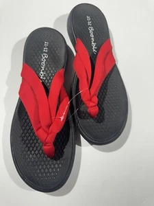 Women's Summer Flip Flops Stretch Cloth Strap Thong Sandals Non-Slip Red 11-12 - Picture 1 of 6