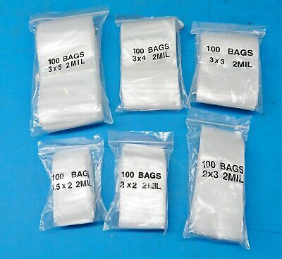 100 X Small Bags Plastic Clear Baggie Grip Self Seal Zip Lock Resalable Zipper • 1.98£