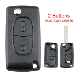 2 Button Car Replacement Flip Key Fob Case Fit for PEUGEOT 207 307 308 /407 - Picture 1 of 8