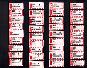 BRD - 36 Reko Zettel 5 stellige PLZ von 45525 bis 49716 (EZ-15) - Bild 1 von 1