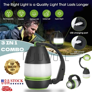 Portable Handheld Led Bright Camping Lantern Flashlights Rechargeable Waterproof - Picture 1 of 7