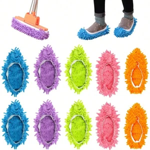 5 Pairs Mop Slippers For Floor Cleaning Mop Socks Cleaning Socks Feet Mopping - Picture 1 of 21