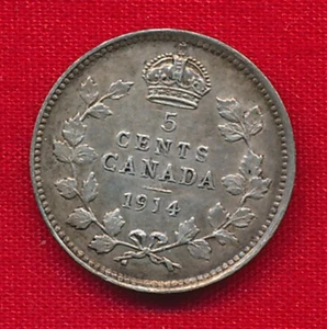 Canada 1914 5 CENTS .0336 ounces of SILVER! - Picture 1 of 2