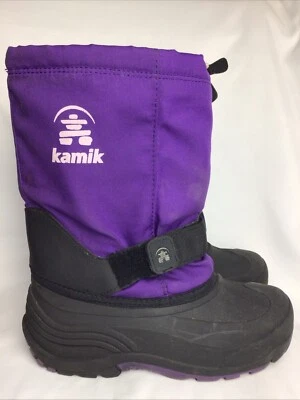 Kamik Waterproof Winter Boots Youth Size 5 Purple Black Kids Insulated Snow Boot - Image 1 of 4