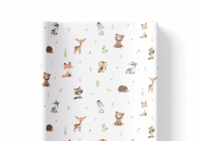 BabyBells Woodland Animals Deluxe Unisex Baby Anti Roll Wedge Changing Mat