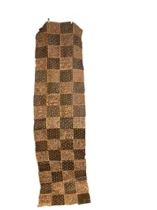 Antikes afrikanisches Kuba-Tuch gewebt Raffia Textil Stoff Wandteppich 91""Lx23"" Stamm - Bild 1 von 12