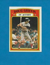 1972 Topps #704 High# Doug Griffin ROOKIE card In Action Boston Red Sox EX+