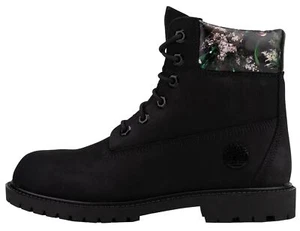 Timberland 6 Inch Heritage Cupsole Black Flowers Nubuck Womens Waterproof Boots - Bild 1 von 5