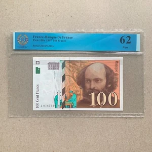 CEZANNE France 100 Franc Banknote JIG Certificated 62 P58 1997 French Currency - Picture 1 of 4