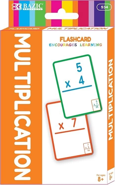 Bazic 35 Count Multiplication Mathematics Times Tables Practice Flash Cards - Image 1 of 1