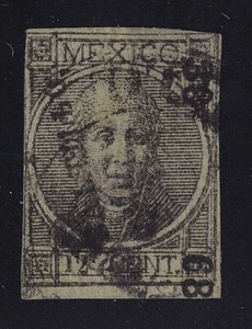 uci57 Mexico 1868 Saltillo thin imperforate 30-68 Sc#47 Mc#44 - Picture 1 of 1