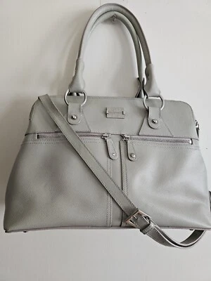 Pre loved Large Grey pebble Leather Modalu Bag double handles & shoulder strap. - Image 1 of 4