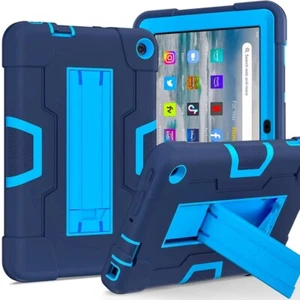 For NEW Amazon Fire 7 inch 2022 Case Kids Silicone PC Stand Holder Tablet Cover - Picture 1 of 72