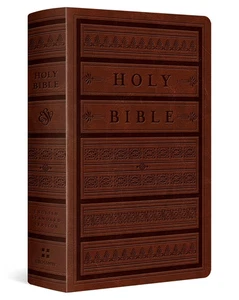 ESV Large Print Personal Size Bible, Brown Trutone, Engraved Design - Picture 1 of 6