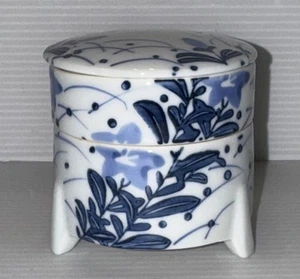 Vintage Antique Japanese porcelain Jubako (Stacking Boxes) Blue & White 3”x3” - Picture 1 of 7
