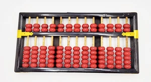 Original Lotus Flower Brand PRC Handcrafted Bamboo Abacus Suanpan 1950s - Picture 1 of 7