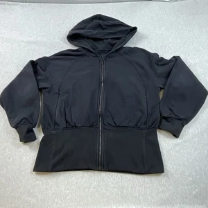 Felpa con cappuccio Lululemon vita abbracciata donna 8 zip intera atletica yoga palestra nera - Foto 1 di 13