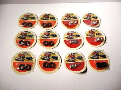 Lot of 12-1964 REVELL 1/32 SLOT CAR PARTS PACKS - GOOD-YEAR TIRES, WIDE WHEELS + - Image 1 of 4