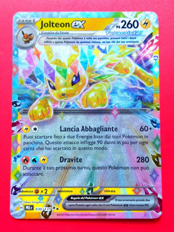 Carta Pokemon Jolteon ex - Evoluzioni Prismatiche 030/131 Italiano - Immagine 1 di 1
