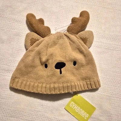 Gymboree Mouse & Moose line 12-18 months 2016 knit fleece lined hat, NWT - Image 1 of 4