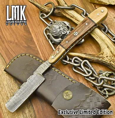 LMK ручной работы бритвы нож лестница Дамаск орех дерева деревянный валик туризм - Изображение 1 из 4