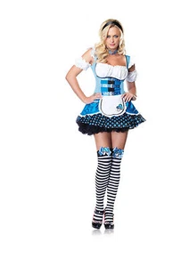 Sexy Halloween Adult Mushroom Alice in Wonderland Costume w Stockings - Picture 1 of 1