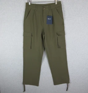 Bylt Pants Womens Large Green Dark Taupe Cargo Outdoor Casual Midtown Straight - Picture 1 of 14