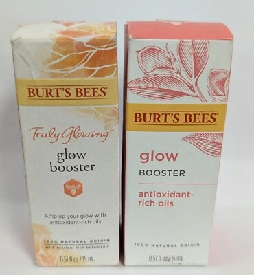 批量 2 件 BURT'S BEES 真实发光助推器 0.51 盎司 每件全新带盒 — 第 1/2 张图片