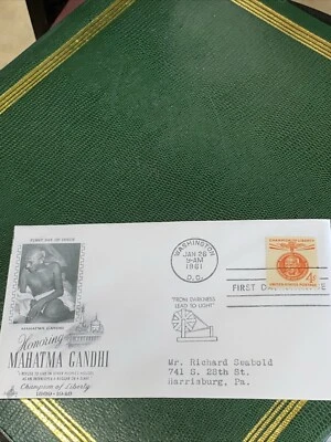 First Day of issue Honoring Mahatma Gandhi Enveloped Stamped 1961  - Image 1 of 4