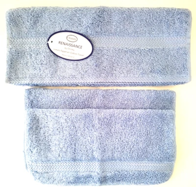 NUEVO Christy Renaissance 1 Toalla de Invitado de Mano, 2 Rostros Algodón Suave Azul Cambray Foto 1 de 4