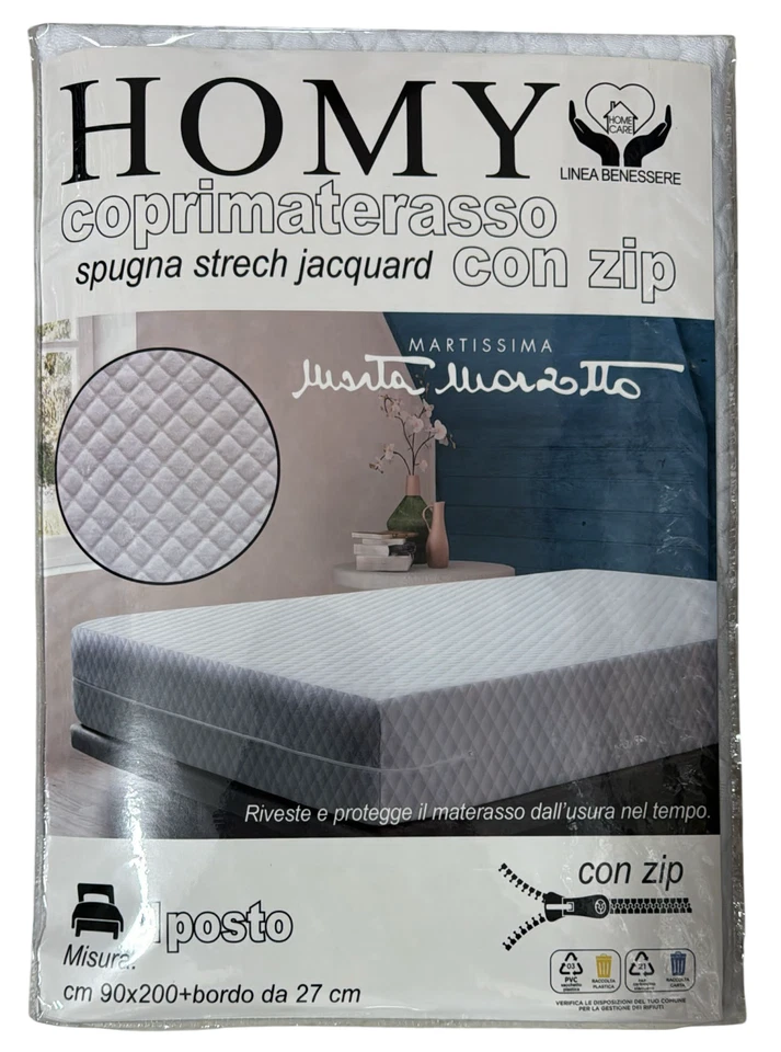 Coprimaterasso Con Zip Marta Marzotto In Spugna Stretch Jacquard Varie Misure - Immagine 1 di 1