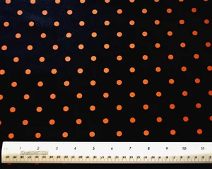 David Textiles Orange Black Polka Dot Halloween By the 1/2 yard cotton fabric - Picture 1 of 2