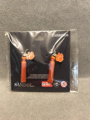 SANDOL Clemson Tigers Tassel Earrings - NEW in PACKAGE Cover