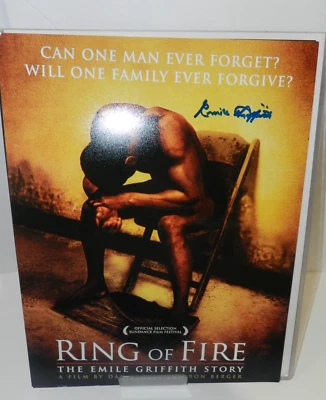 FOTO AUTÓGRAFA BOXEO 11x14 EMILE GRIFFITH "ANILLO DE FUEGO" "RARA" Foto 1 de 2