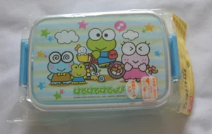 RARE BNIP Vtg Sanrio 2005 Kero kero keroppi Print Plastic Lunchbox Made in Japan - Picture 1 of 6