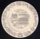 1950s Royal China Sebring Ohio Bucks County Farm Scene Cream 10" Dinner Plate
