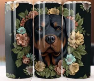 Rottweiler Dog lover Gift Cup Tumbler 20oz Skinny Mug Stainless Steel Design - Picture 1 of 1