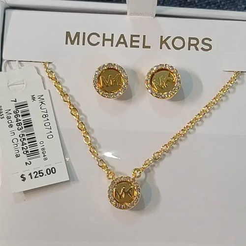 SET REGALO LOGO MICHAEL KORS MK Collana & Orecchini Cristalli MKJ7810710 + SCATOLA