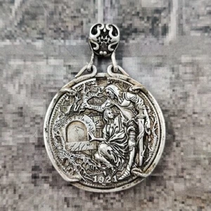Holy Grail pendant dollar 1921 necklace coin removable sword with quality - Picture 1 of 1